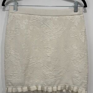 Freshman 1996 Elegant Cream Knit Skirt